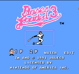 Bases Loaded 3 Title Screen